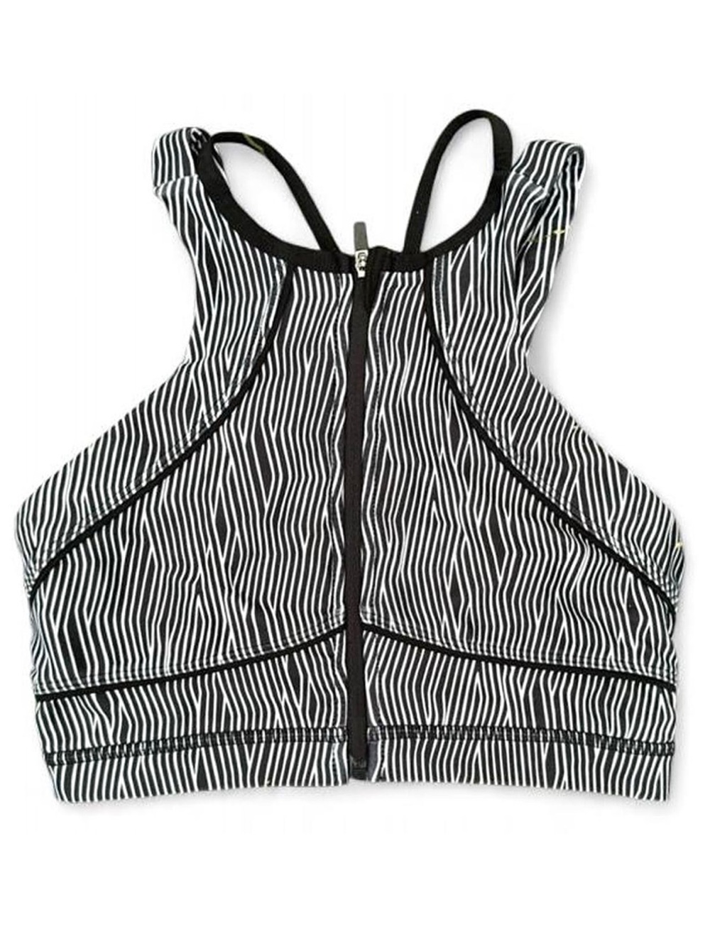 Mondetta Black & White Striped Sports Bra